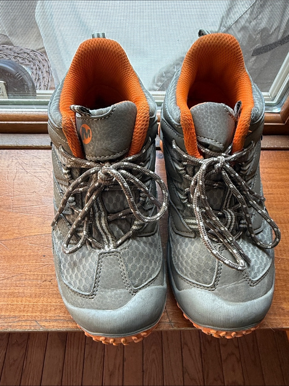 Merrell Kids Gray and Orange Hiking Boots